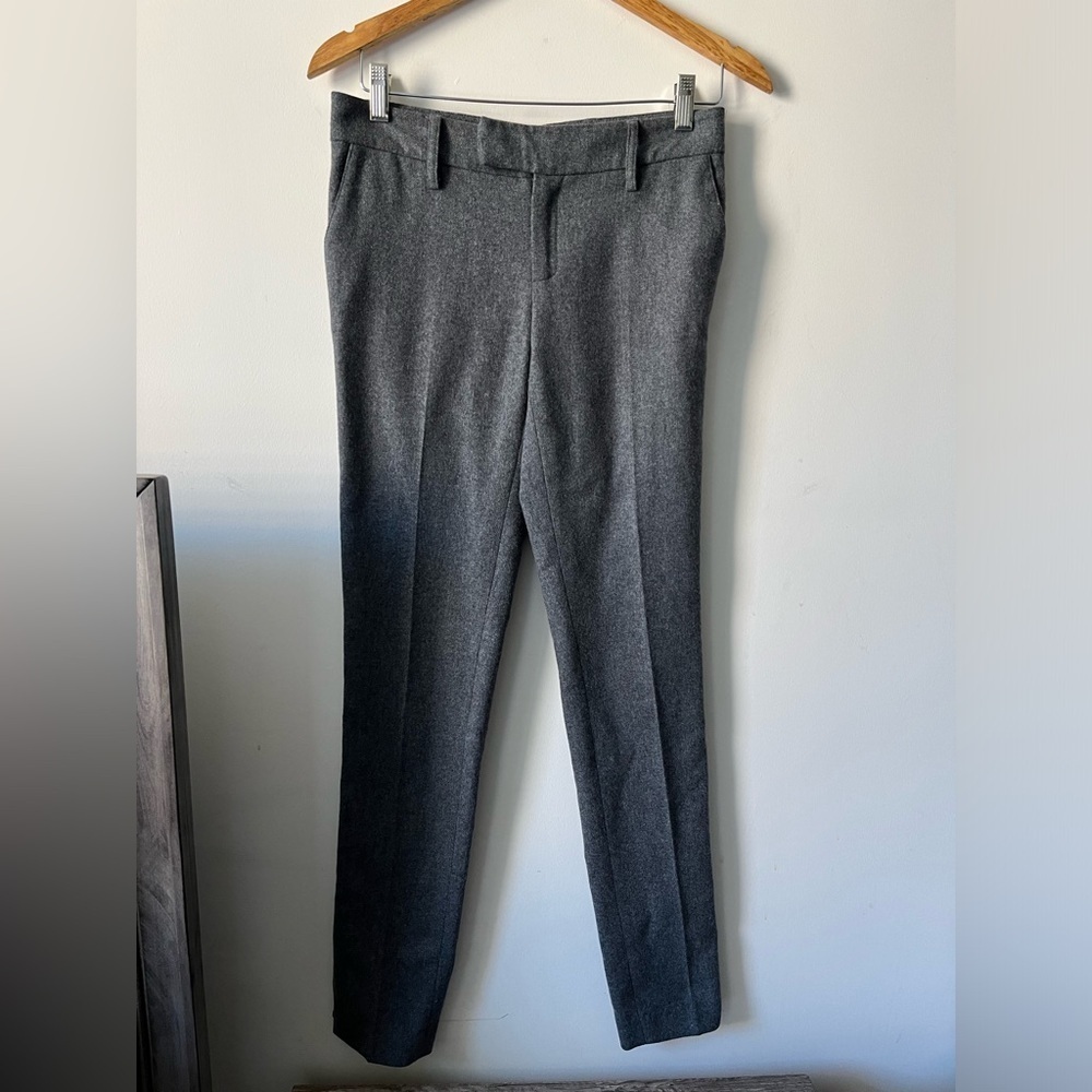 SMYTHE Wool Straight-Leg Gray Pants